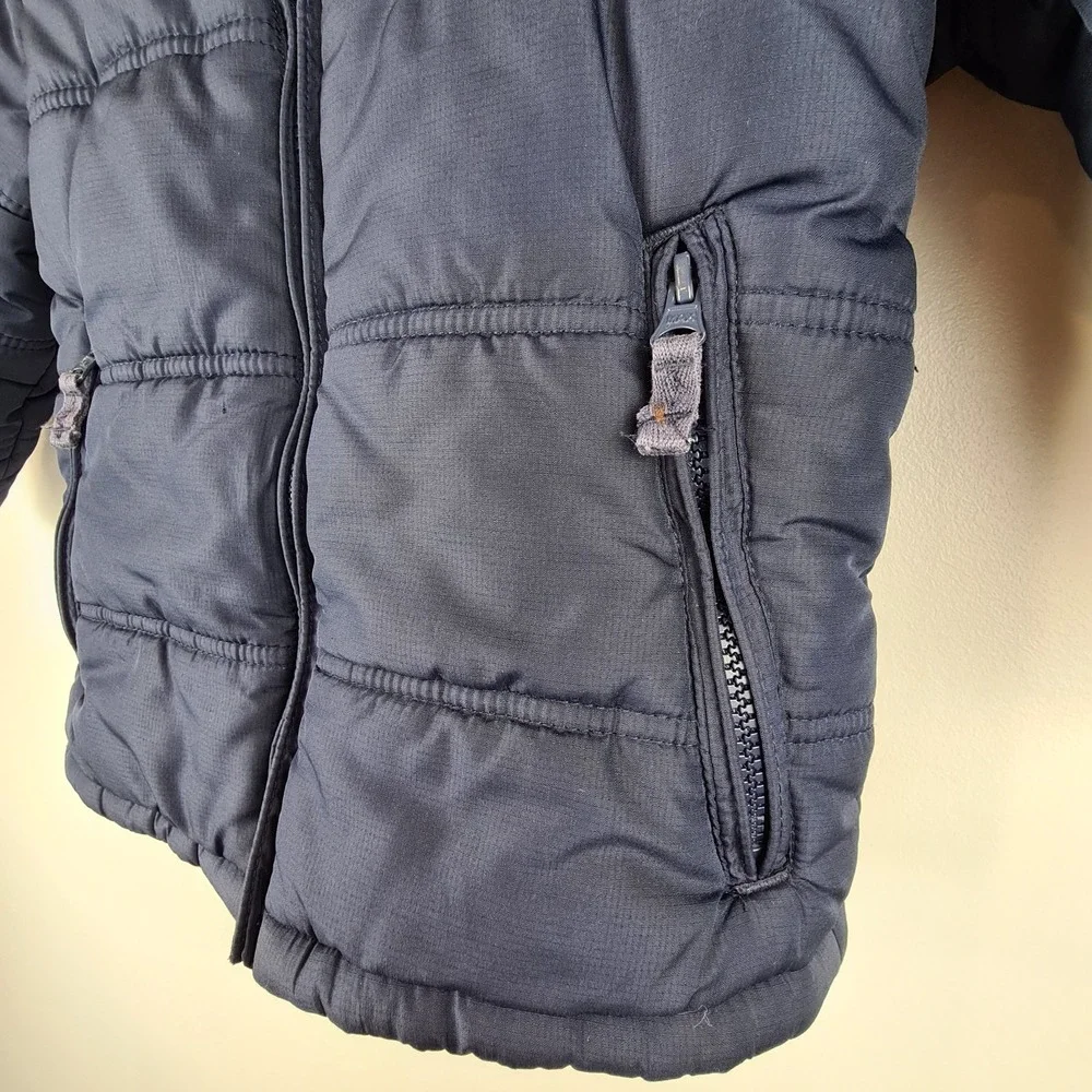 OSHKOSH B'GOSH‎ Little Boys Navy Blue Stripe Hooded Puffer Jacket Size S 4T